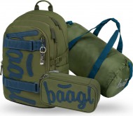 BAAGL SET 3 Skate Olive: batoh, pen�l, sportovn� ta�ka GRS
