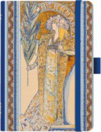 Notes A5 Premium 120g - Alfons Mucha 2027 - linky - Modr�