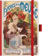Notes A5 Premium 120g - Alfons Mucha 2027 - pr�zdn� - �erven�