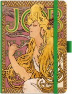 Notes A5 Premium 120g - Alfons Mucha 2027 - pr�zdn� - Zelen�