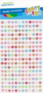 Dekorace perleov samolepic  6mm/18ks mix 