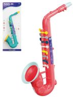 Saxofon plastov� 33cm, 2 barvy, na kart�