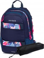 Studentsk batoh + etue OXY Sport Flowers Blue - zvtit obrzek