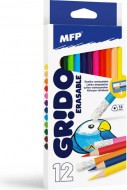 pastelky GRIDO 12 ks Gumovac triangular s oezvtkem 6300587