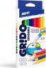 pastelky GRIDO 12 ks Gumovac� triangular s o�ez�v�tkem 6300587