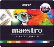 pastelky MAESTRO 24 ks kovov krabika 6300627 - zvtit obrzek