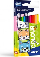 Pastelky 12 ks triangular s oezvtkem COLOUR 6300666 - zvtit obrzek