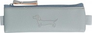 Penl etue mini s gumou na di Sausage Dog light gray 20x4cm  - zvtit obrzek