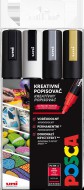 Sada popis.Posca, 4 ks,ern,bl,zlat,stb. PC-5M