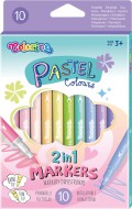 Pastel oboustr.fixy, tt. a tenk hrot,10 bar. 