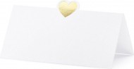 Svatebn� jmenovky 10ks se zlacen�m srdcem 10cm