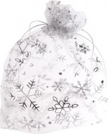 Organzov sek Vnon 9x12cm, bl/stbrn