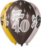 Nafukovac balnky 6ks Happy Birthday 40