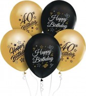 Nafukovac balnky 5ks Happy Birthday 40