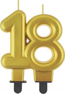 Dortov� sv��ka ��slice 18 metalick�, zlat� 8cm