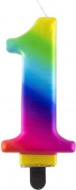 Dortov� sv��ka ��slice 1 metalick�, duhov� 8cm