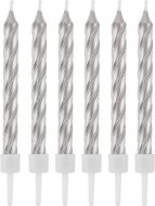 Dortov� sv��ky 12ks+12 metalick� st��brn� 8cm - zv�t�it obr�zek