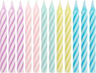 Dortov� sv��ky 24ks+24 mix pastel.barev s prou�., 6cm