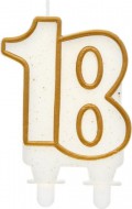 Dortov� sv��ka ��slice 18 zlacen� s glitry 8cm
