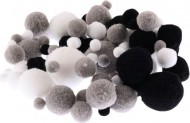 Bambulky plyov BLACK mix barev a velikost, 18g - zvtit obrzek