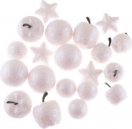 Polystyrenov vnon mix 20ks, stbrn s glitry