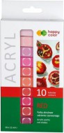 Barvy akrylov Happy Color 12ml, 10barev RED - zvtit obrzek