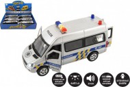 Auto policie zchrani kov/plast 15cm na baterie se svtlem se zvukem na zptn nataen 