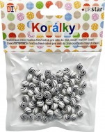 Korlky plastov erno-bl spirlky 8 mm