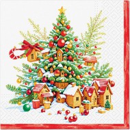 Ubrousky PAW Dekor L (20ks) Festive Joy Tree