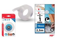 Lepic� p�ska transparentn� NANO gel oboustrann� 19 mm 2,5 m