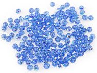 Sklen�n� kor�lky brou�en� oh�ovky 4 mm s AB efektem  6 modr� - AB  - zv�t�it obr�zek