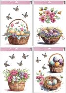 Okenn� f�lie s glitry malovan� Velikono�n� ko��ky 30 � 42 cm