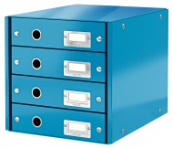Zsuvkov box Leitz Click-N-Store 4 zsuvky - modr
