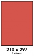 Etikety 210x297, A4, pastelov erven - zvtit obrzek