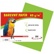 Barevn papr A4/80g/100 list - sv. zelen