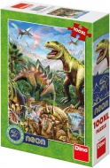 DINO Puzzle 100 d�lk� XL Sv�t dinosaur� 33x47cm sv�t� ve tm� - zv�t�it obr�zek