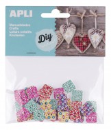 tvercov knoflky, mix barevnch motiv, 35 ks - APLI