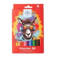 Souprava trojhrannch pastelek Triocolor, 36 barev, motiv Osel