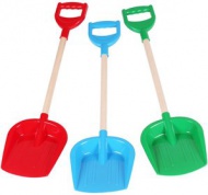 Lopata baby plastov 65cm hrblo na snh s devnou rukojet