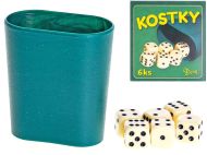 Hrac� kostky b�l� 6ks s kel�mkem