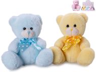  Medv�dek ply�ov� 15 cm - sed�c� s ma�l�, 3 barvy