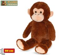 Plush Friends Opice ply�ov� 80 cm - tmav� hn�d� - zv�t�it obr�zek