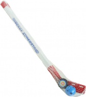 Set 2 plastov hokejky 75cm s mkem a pukem florbalky v sce - zvtit obrzek