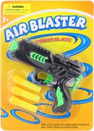 Pistolka dtsk erno-zelen 12cm + 3 soft pnov nbojea - zvtit obrzek