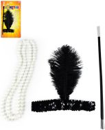 KARNEVAL Charleston �elenka s pe��m set s kor�lemi a cigaretovou �pi�kou