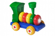 Lokomotiva/Vlak roubovac skldac tahac plast 20cm1 - zvtit obrzek