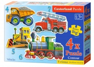 Puzzle Castorland 4v1 (4,5,6,7 dlk) Vozidla
