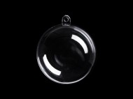 Plastov koule 6 cm dvoudln 1 transparent, 12 ks - zvtit obrzek