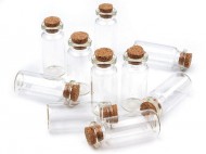 Sklenn lahvika s korkem 20x50 mm transparent, 5 lahv. - zvtit obrzek