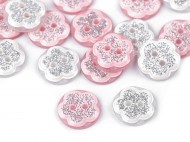 Knoflk kvt s glitry velikost 20